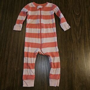 Primary Pink and Orange Striped Footie